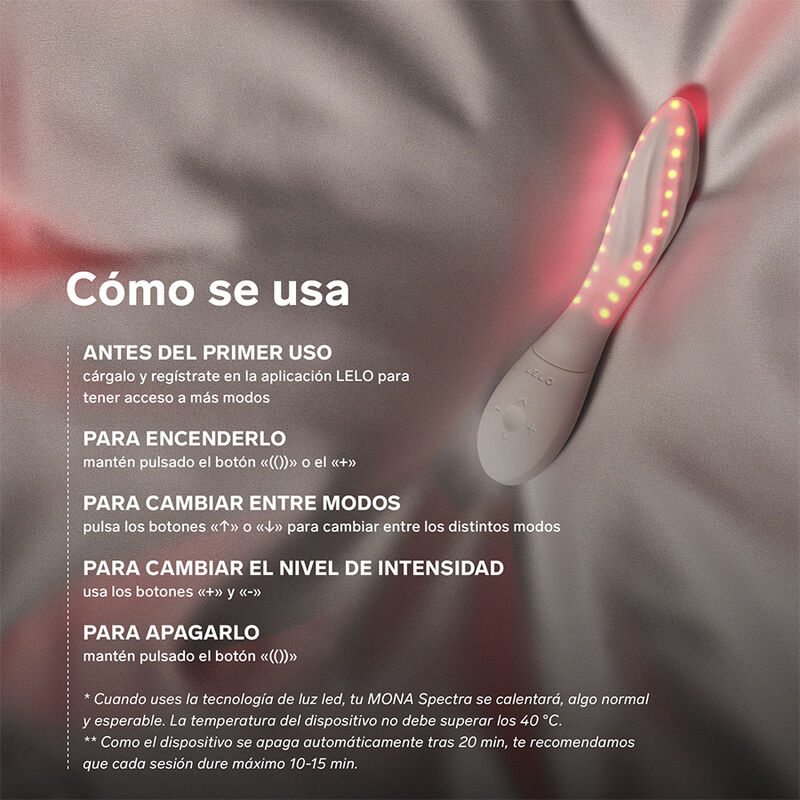 Lelo - Mona Spectra Masseur Intime À Lumière Rouge Rechargeable Contrôlé Par Application 5 LELO - MONA SPECTRA MASSEUR INTIME À LUMIÈRE ROUGE RECHARGEABLE CONTRÔLÉ PAR APPLICATION – Image 5