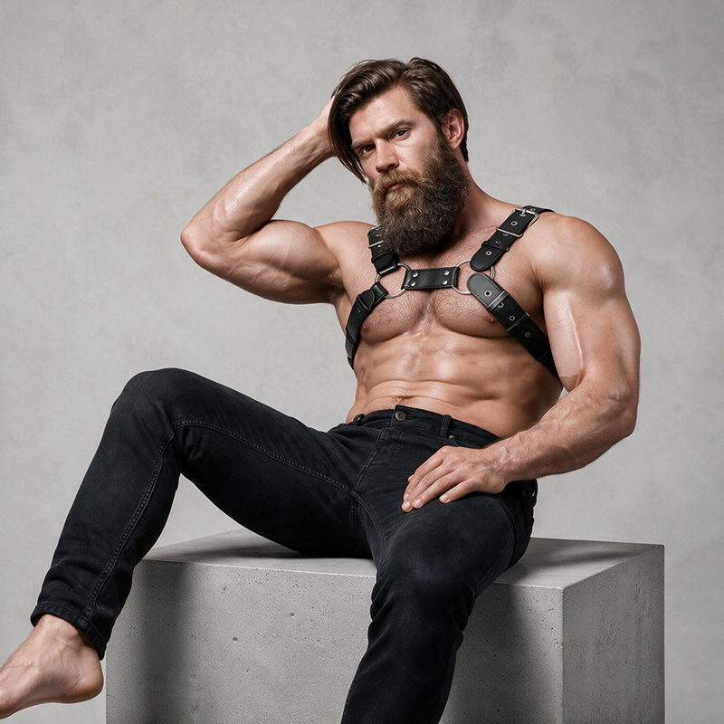 Fetish Submissive Attitude - Harnais De Poitrine Réglable En Cuir Écologique Pour Hommes Bulldog 4 FETISH SUBMISSIVE ATTITUDE - HARNAIS DE POITRINE RÉGLABLE EN CUIR ÉCOLOGIQUE POUR HOMMES BULLDOG – Image 4