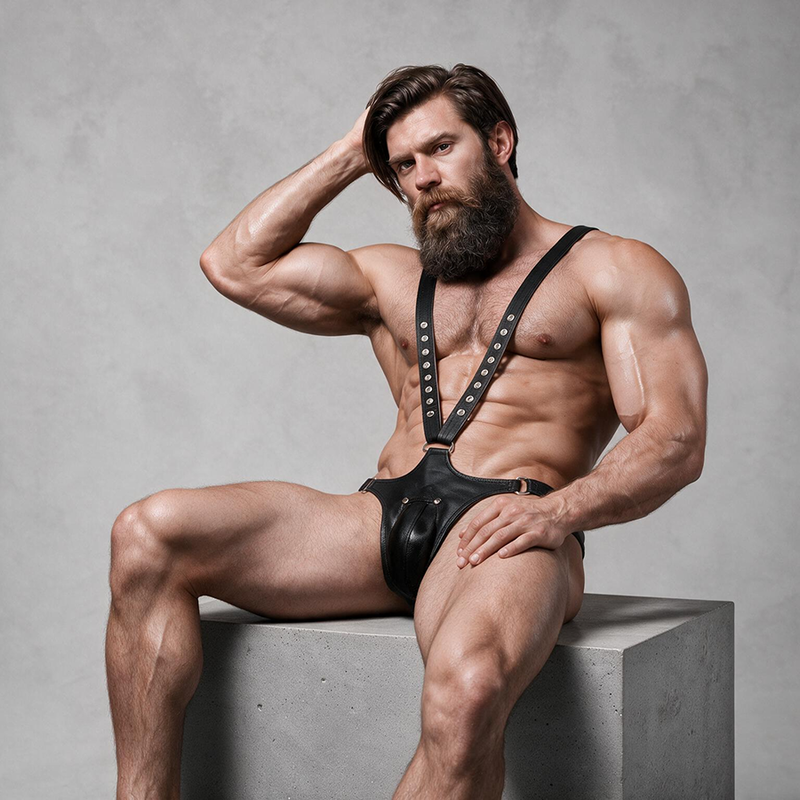 Fetish Submissive Attitude - Harnais En Cuir Écologique En Forme De V Pour Hommes 4 FETISH SUBMISSIVE ATTITUDE - HARNAIS EN CUIR ÉCOLOGIQUE EN FORME DE V POUR HOMMES – Image 4