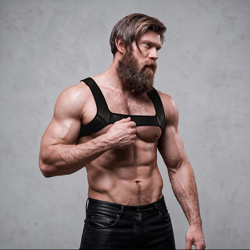 Fetish Submissive Attitude - Harnais De Poitrine En Néoprène Pour Hommes Taille L 3 FETISH SUBMISSIVE ATTITUDE - HARNAIS DE POITRINE EN NÉOPRÈNE POUR HOMMES TAILLE L – Image 3