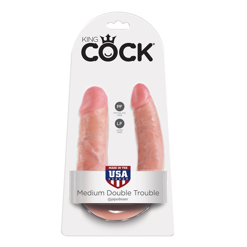 KING COCK - GODE DOUBLE PÉNÉTRATION 13.9 CM NATUREL – Image 5