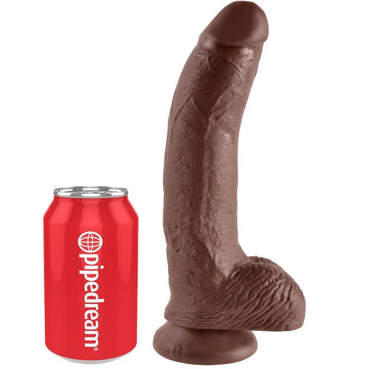 KING COCK - 9 GODE MARRON AVEC BOULES 22.9 CM – Image 3