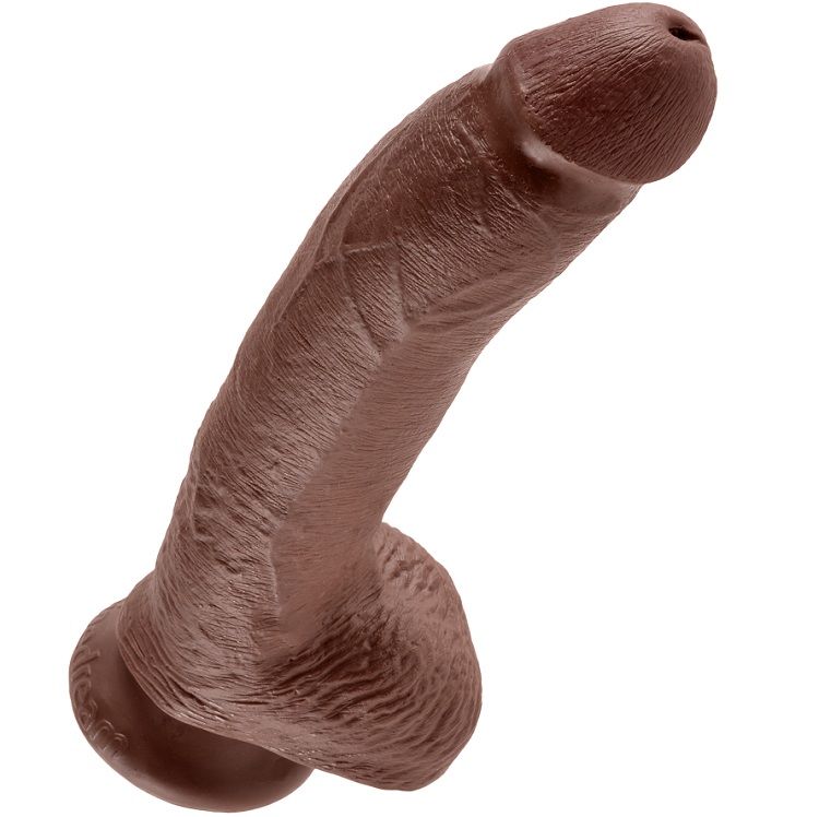KING COCK - 9 GODE MARRON AVEC BOULES 22.9 CM – Image 4