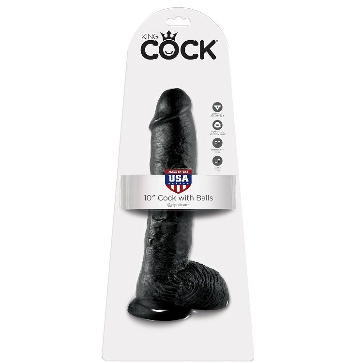 KING COCK - GODE NOIR AVEC BOULES 25.4 CM – Image 5