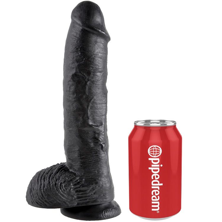 KING COCK - GODE NOIR AVEC BOULES 25.4 CM – Image 4