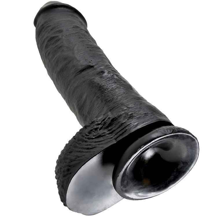 KING COCK - GODE NOIR AVEC BOULES 25.4 CM – Image 3