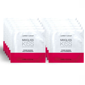 MIXGLISS - LUBRIFIANT BASE DEAU SAVEUR FRAISE 12 UNIDOSE 4 ML