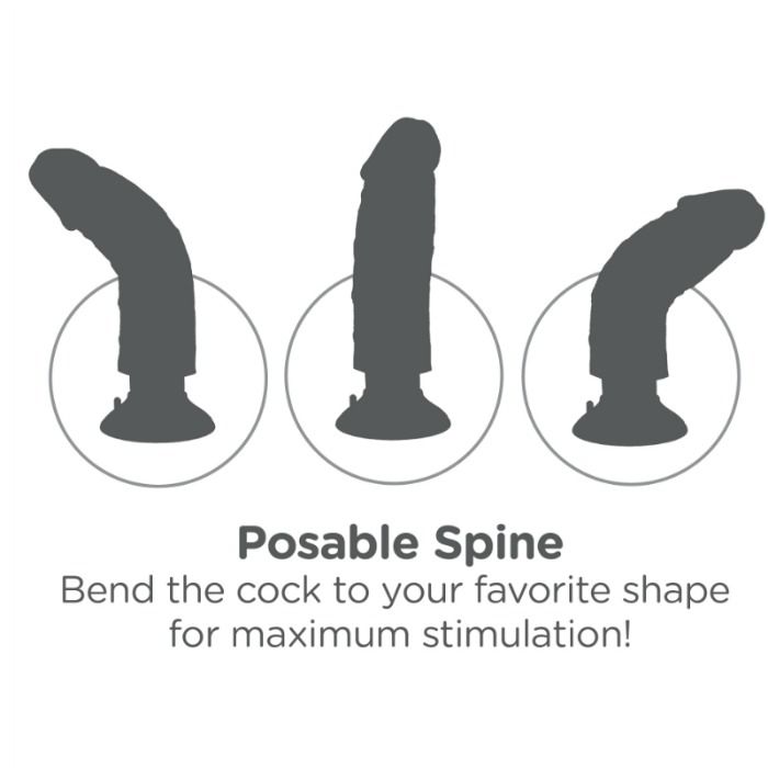 KING COCK - GODE VIBRANT AVEC TESTICULES 20.3 CM NATUREL – Image 5