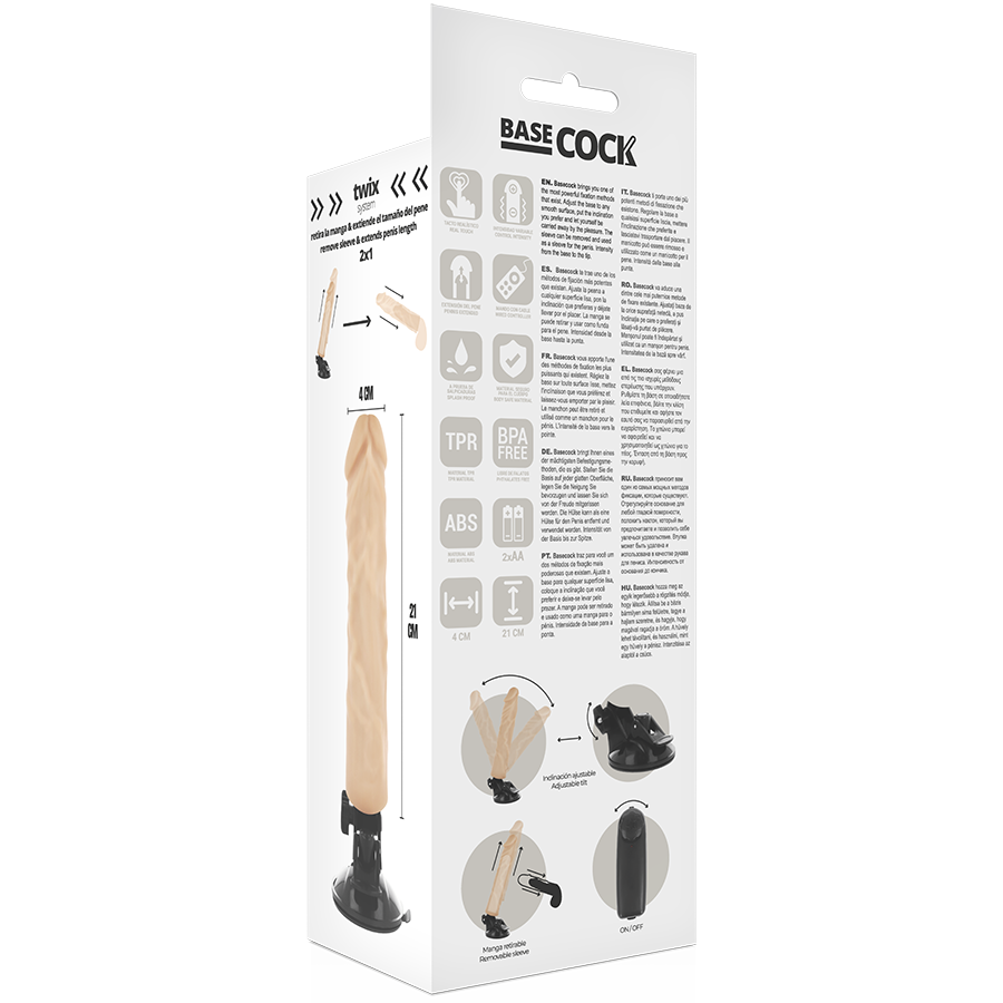 BASECOCK - VIBRADOR REALÍSTICO CONTROL REMOTO NATURAL 21 CM -O- 4 CM 5 BASECOCK - VIBRADOR REALÍSTICO CONTROL REMOTO NATURAL 21 CM -O- 4 CM – Image 5