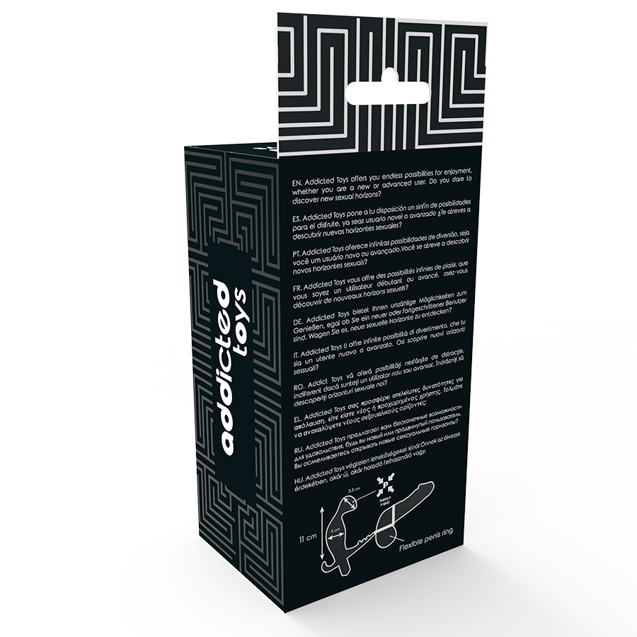 ADDICTED TOYS - PLUG ANAL AVEC DOUBLE ANNEAU PÉNIS ET TESTICULES NOIR – Image 5