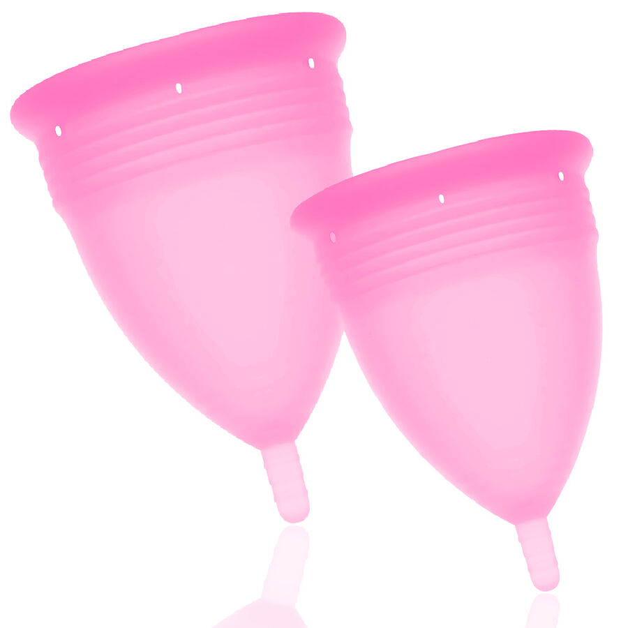 STERCUP - PACK DE COUPE MENSTRUELLE EN SILICONE FDA TAILLE S + L ROSE – Image 2