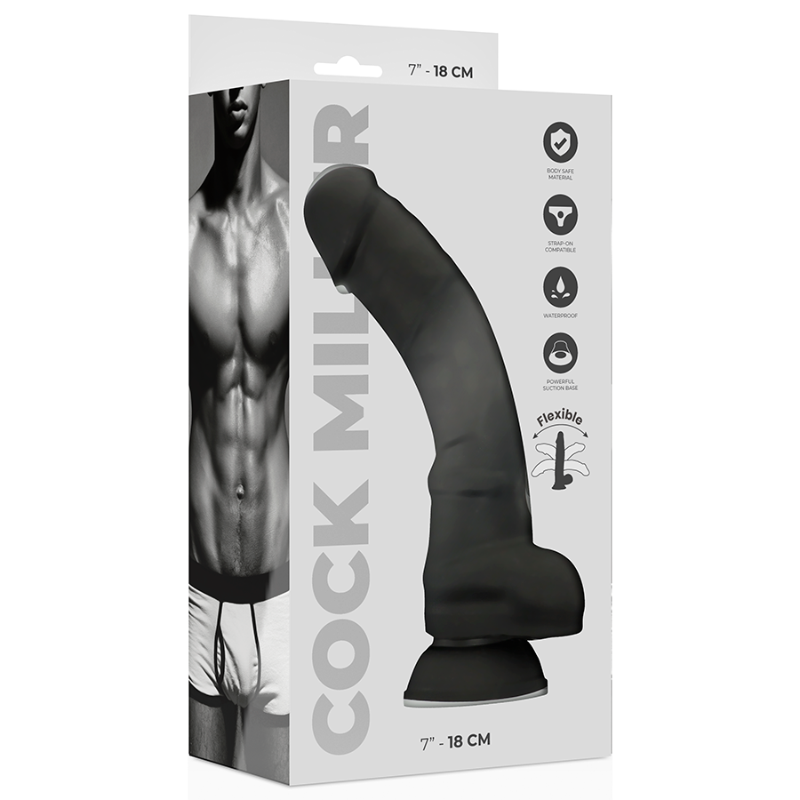 Cock Miller - Gode Réaliste Silicone Densité Articulable Noir 18 Cm 2 COCK MILLER - GODE RÉALISTE SILICONE DENSITÉ ARTICULABLE NOIR 18 CM – Image 2